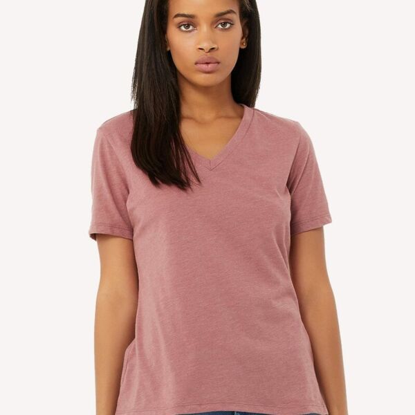 Women's Relaxed Heather CVC V-Neck Tee Thumbnail