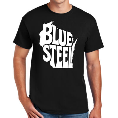 Blue Steel Wisconsin Logo - DryBlend ® 50 Cotton/50 Poly T Shirt Thumbnail