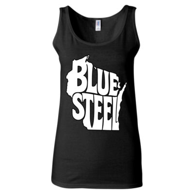 Blue Steel Wisconsin Logo - Women's Softstyle® Tank Top Thumbnail