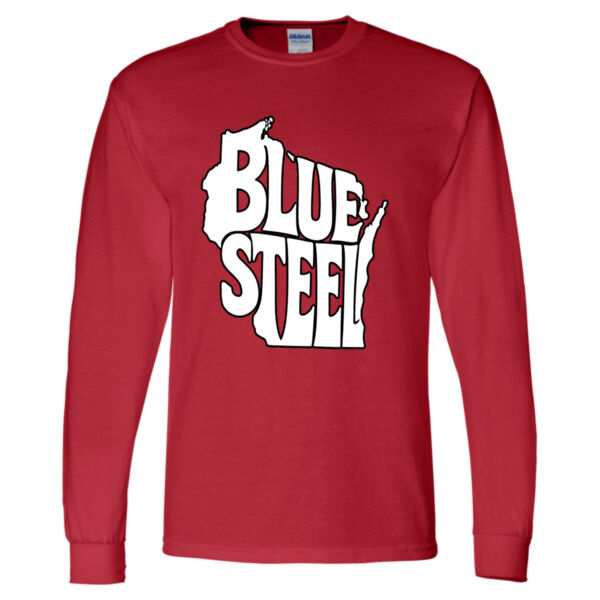 Blue Steel Wisconsin Logo - DryBlend® 50/50 Long Sleeve T-Shirt Thumbnail