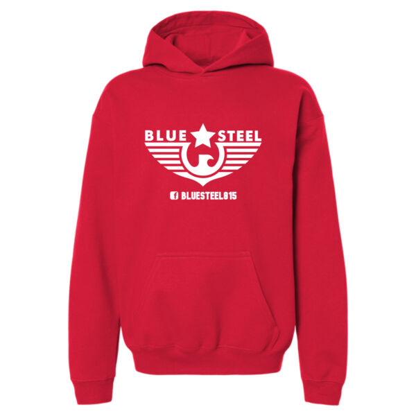 Blue Steel Logo 2 - Youth Softstyle® Midweight Hooded Sweatshirt Thumbnail