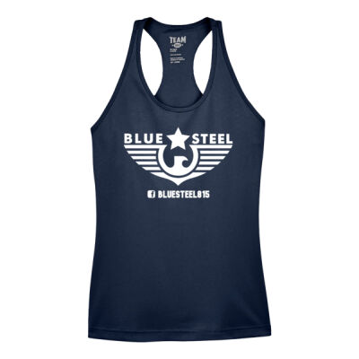 Blue Steel Logo 2 - Women's Zone Performance Racerback Tank Thumbnail