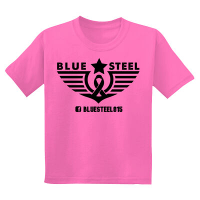 Blue Steel Breast Cancer Awareness - Youth DryBlend ® 50 Cotton/50 Poly T Shirt Thumbnail