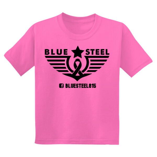 Blue Steel Breast Cancer Awareness - Youth DryBlend ® 50 Cotton/50 Poly T Shirt Thumbnail