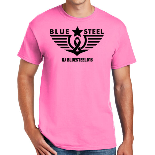 Blue Steel Breast Cancer Awareness - DryBlend ® 50 Cotton/50 Poly T Shirt Thumbnail