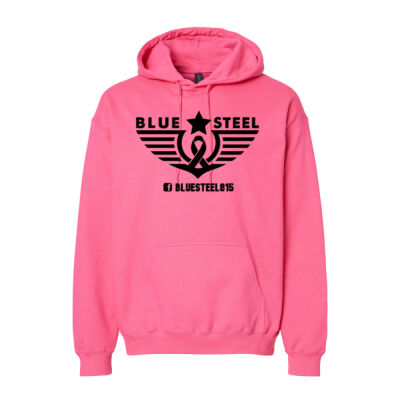 Blue Steel Breast Cancer Awareness - Unisex Softstyle® Midweight Hooded Sweatshirt Thumbnail