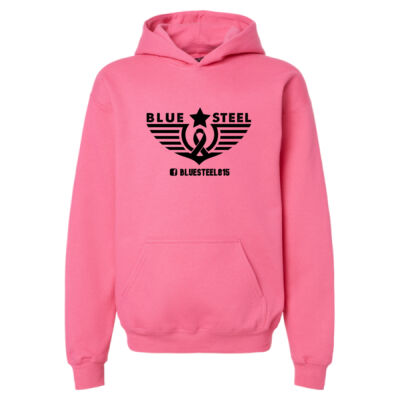 Blue Steel Breast Cancer Awareness - Youth Softstyle® Midweight Hooded Sweatshirt Thumbnail