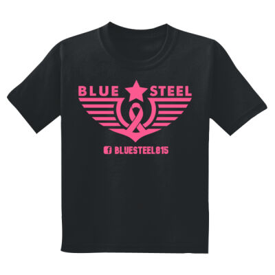 Blue Steel Breast Cancer Awareness - Youth DryBlend ® 50 Cotton/50 Poly T Shirt Thumbnail