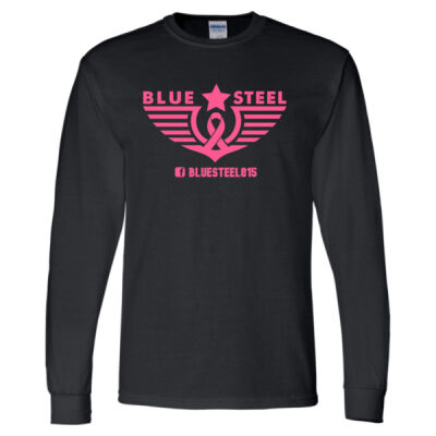 Blue Steel Breast Cancer Awareness - DryBlend® 50/50 Long Sleeve T-Shirt Thumbnail