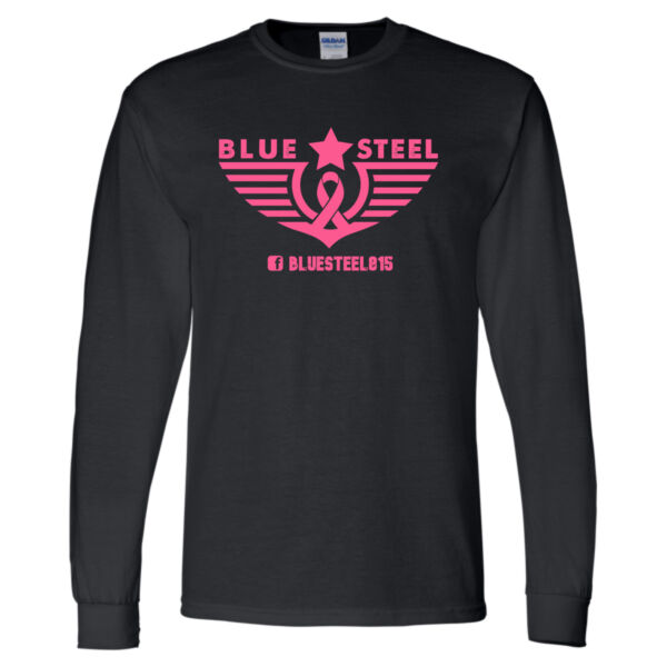Blue Steel Breast Cancer Awareness - DryBlend® 50/50 Long Sleeve T-Shirt Thumbnail