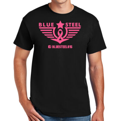 Blue Steel Breast Cancer Awareness - DryBlend ® 50 Cotton/50 Poly T Shirt Thumbnail