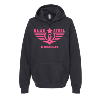 Blue Steel Breast Cancer Awareness - Unisex Softstyle® Midweight Hooded Sweatshirt Thumbnail