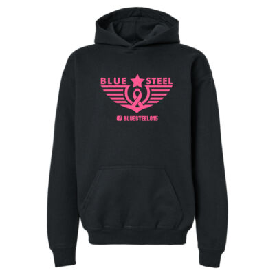 Blue Steel Breast Cancer Awareness - Youth Softstyle® Midweight Hooded Sweatshirt Thumbnail
