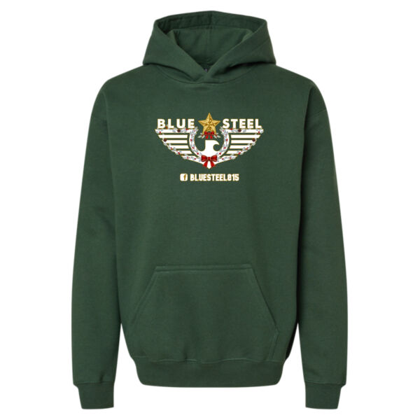 Blue Steel Christmas - Youth Softstyle® Midweight Hooded Sweatshirt Thumbnail