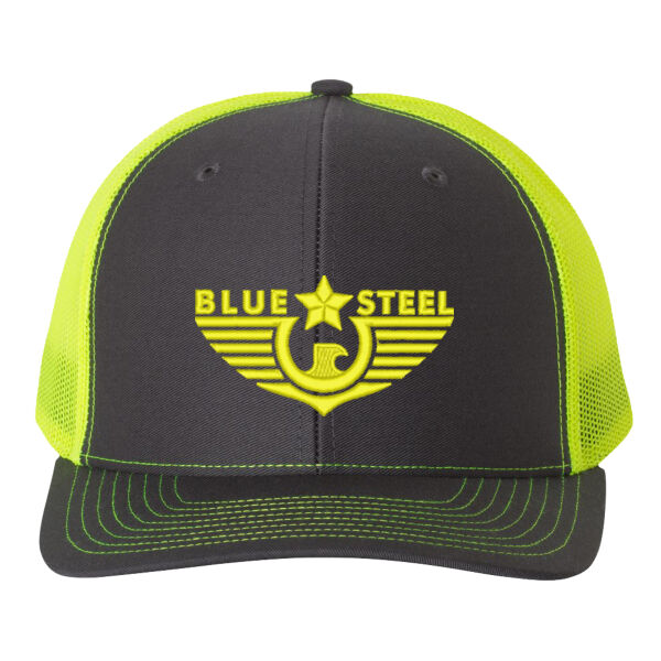 Blue Steel Embroidered Logo 3 - Snapback Trucker Cap Thumbnail