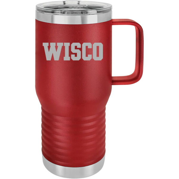 Blue Steel Wisconsin Logo 1 - Premium Polar Camel 20oz Travel Mug Thumbnail