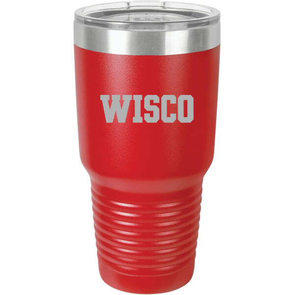 Blue Steel Wisconsin Logo 1 - Premium Polar Camel Ringneck 30 oz. Tumbler Thumbnail